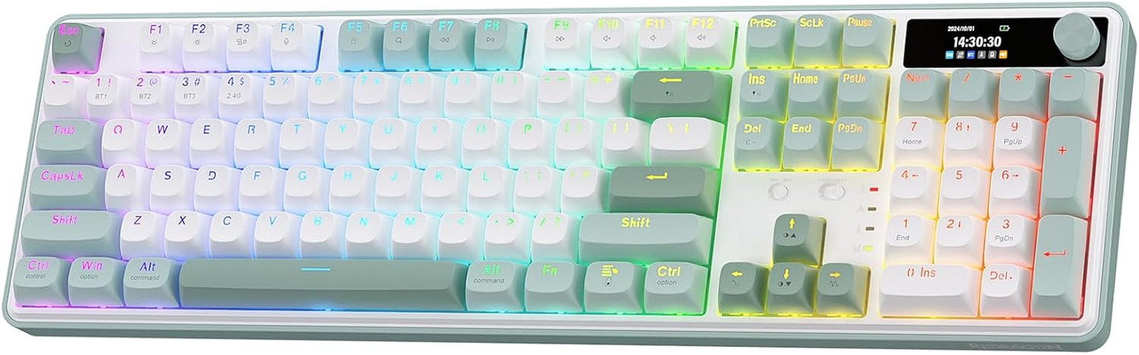 K761 PRO Wireless 104-Key Gasket Gaming Keyboard, Screen & Knob