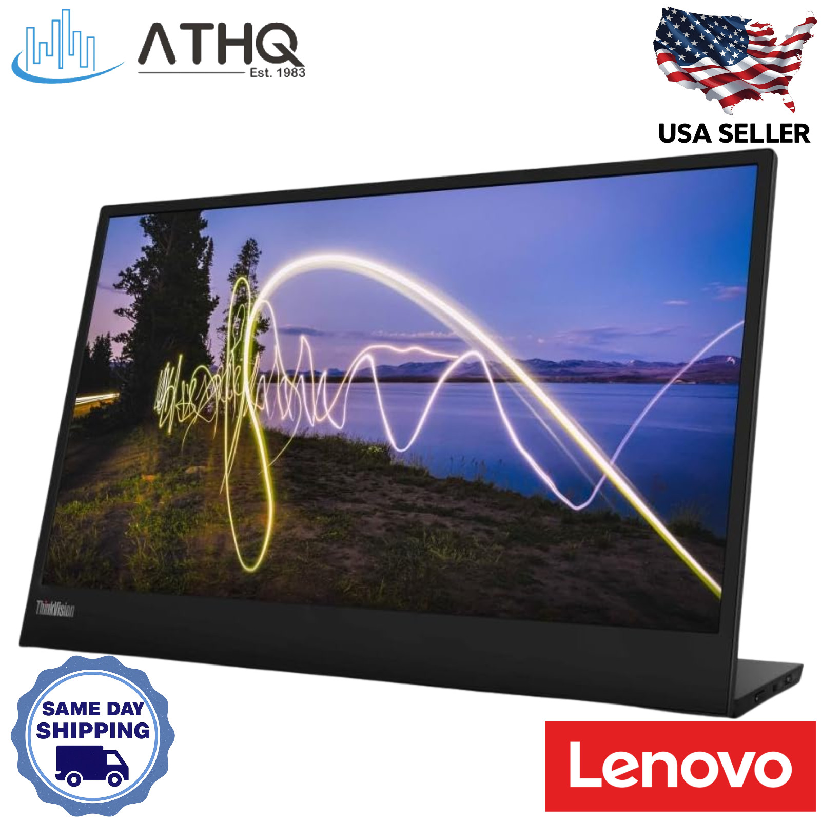 Lenovo ThinkVision M15 USB-C Portable Monitor - 15.6", FHD, IPS LED, Raven Black