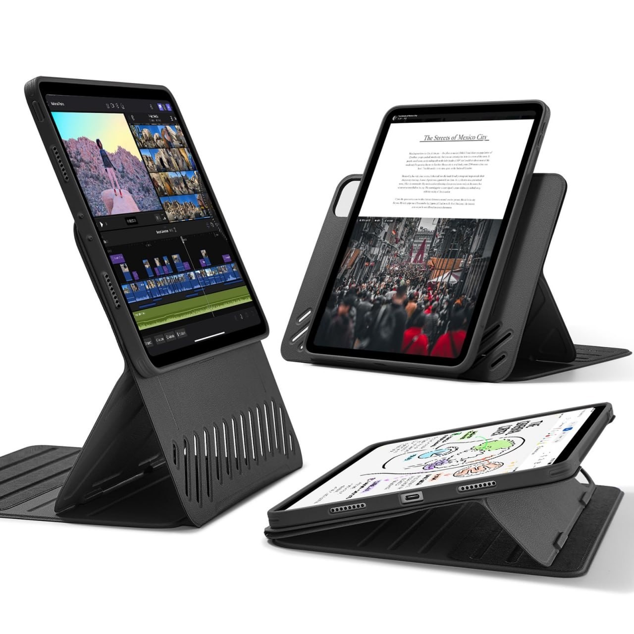 ESR Shift Magnetic Case for iPad Pro 11" 4th 3rd 2nd 1st Gen 9-Angle Stand Black