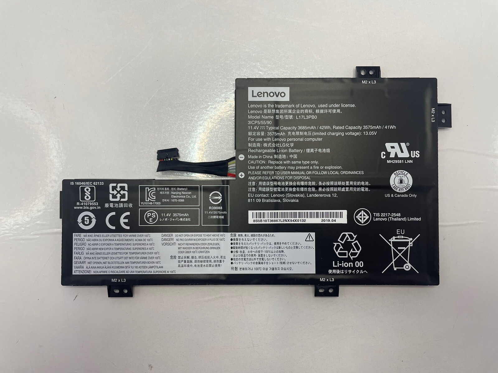 Lenovo 11 100e Gen 2 MTK Chromebook Battery L17L3PB0