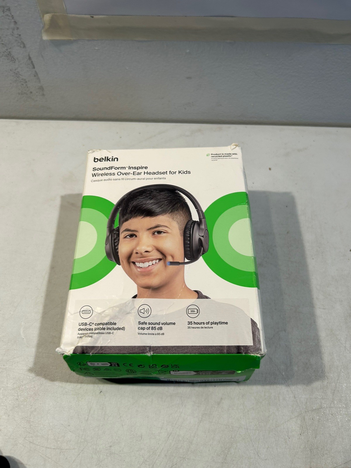 Belkin - SoundForm Inspire Wireless Youth Over-Ear Headset Black