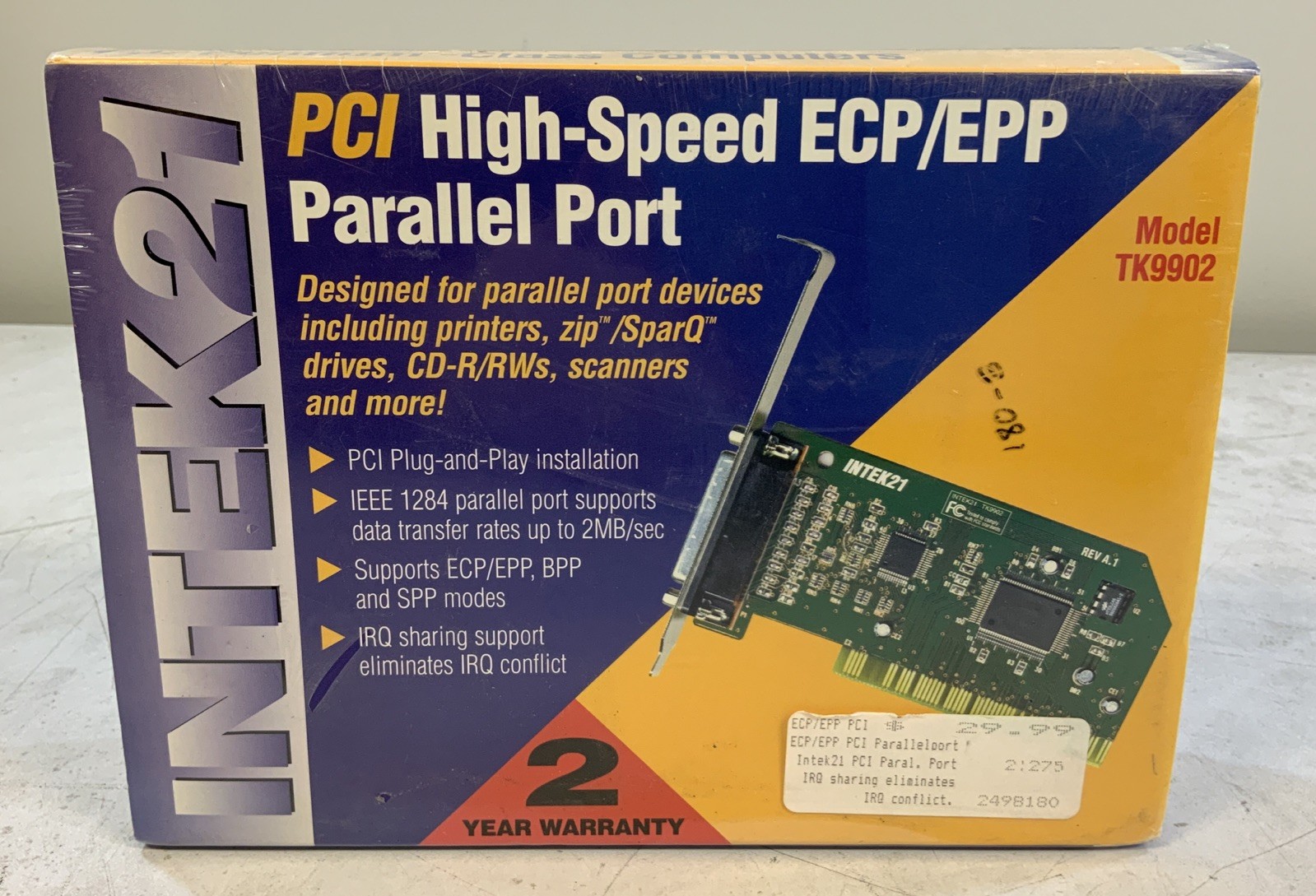 INTEK21 PCI High-Speed ECP/EPP Parallel Port TK9902 NS-I5C