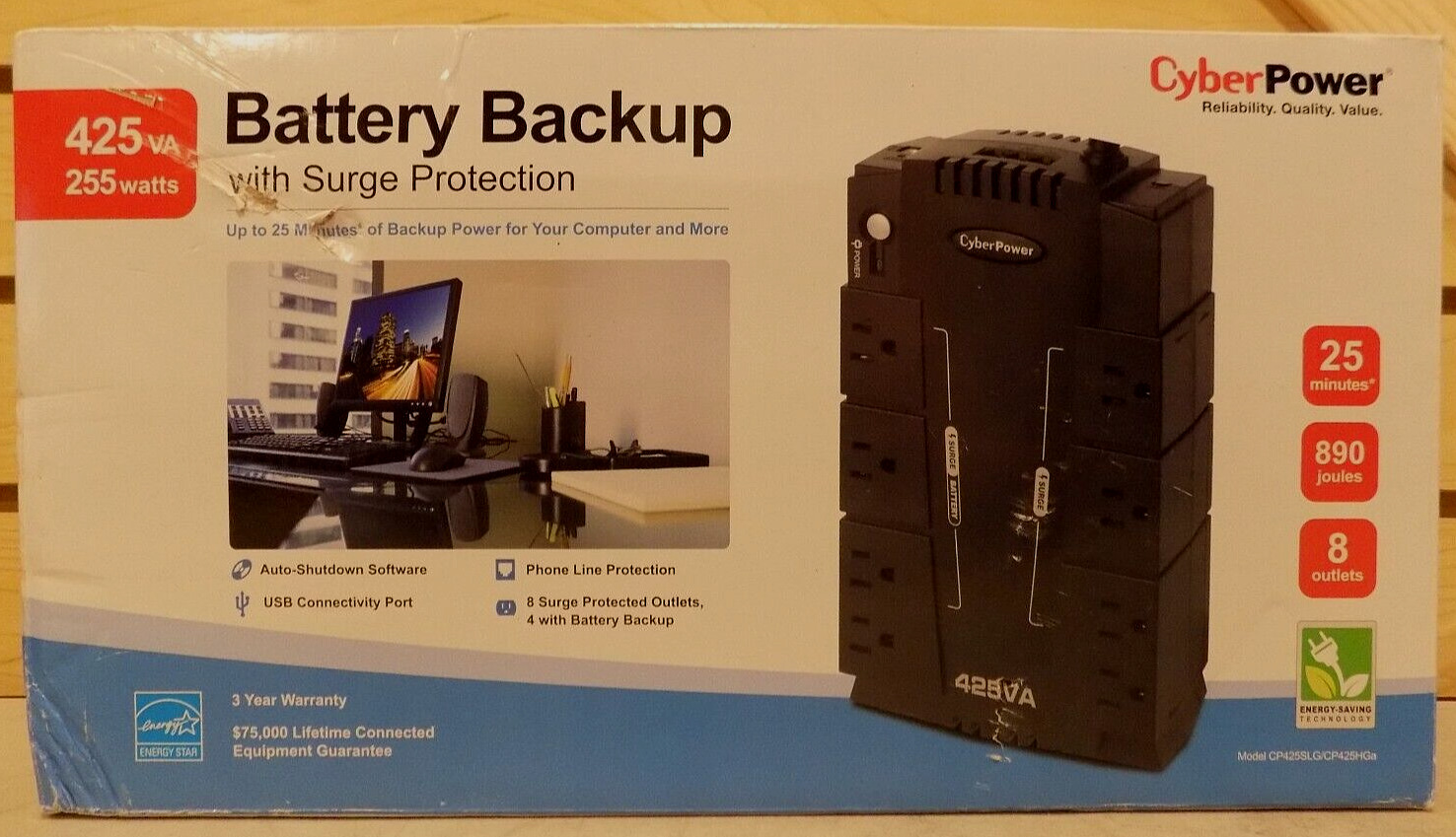 CyberPower CP425SLG/CP425HGa Battery Backup With Surge Protection - NEW