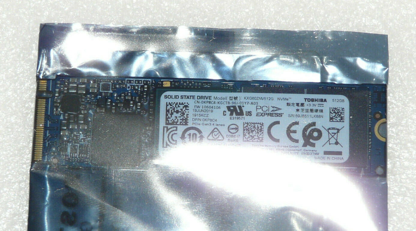 NEW DELL XPS 13 7390 / XPS 15 7590 512GB SSD M.2 2280 TOSHIBA KSG60ZMV512G KP8C4