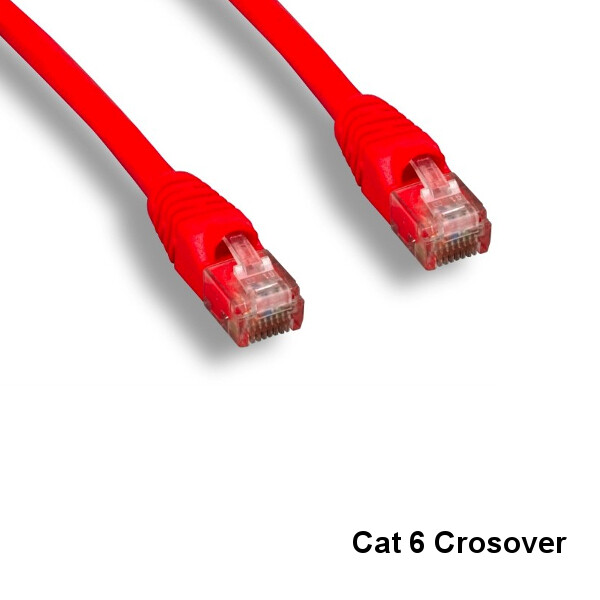 Kentek Red 10ft Crossover Cat6 UTP Patch Cord 24AWG 550MHz Pure Copper Ethernet