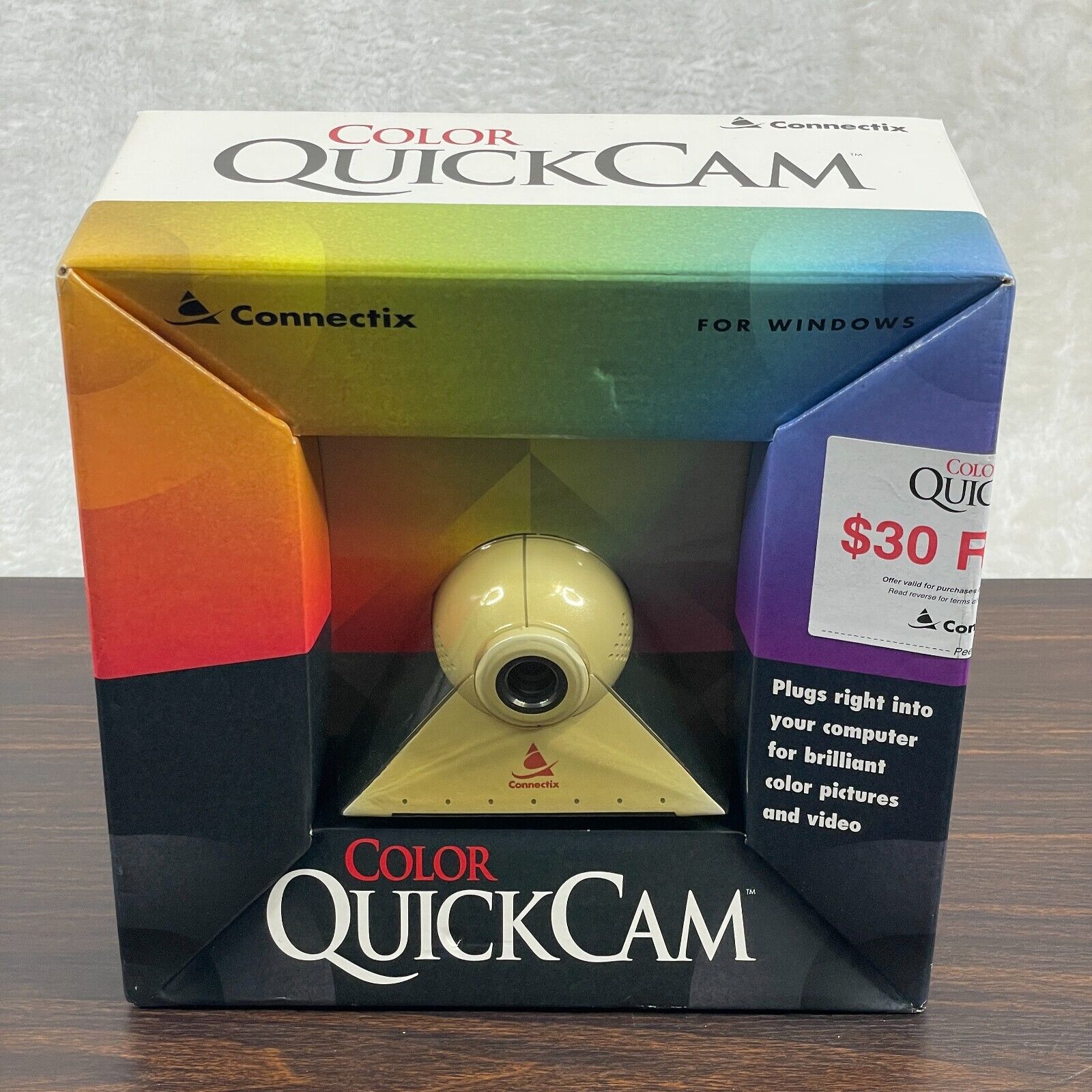 Vintage Connectix Color QuickCam for Windows 1996 Webcam Camera NOS