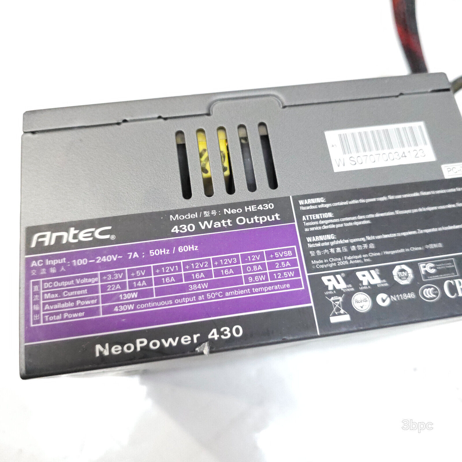 1pc used   ANTEC NEO HE430 430W