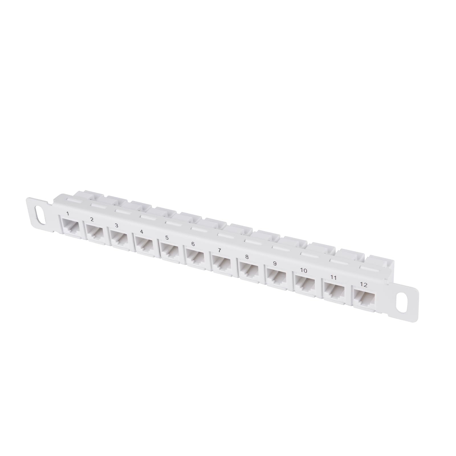 12 Port Cat6 Patch Panel 10 Inch 0.5U Network Cabinet Rack Mount Straight Throug