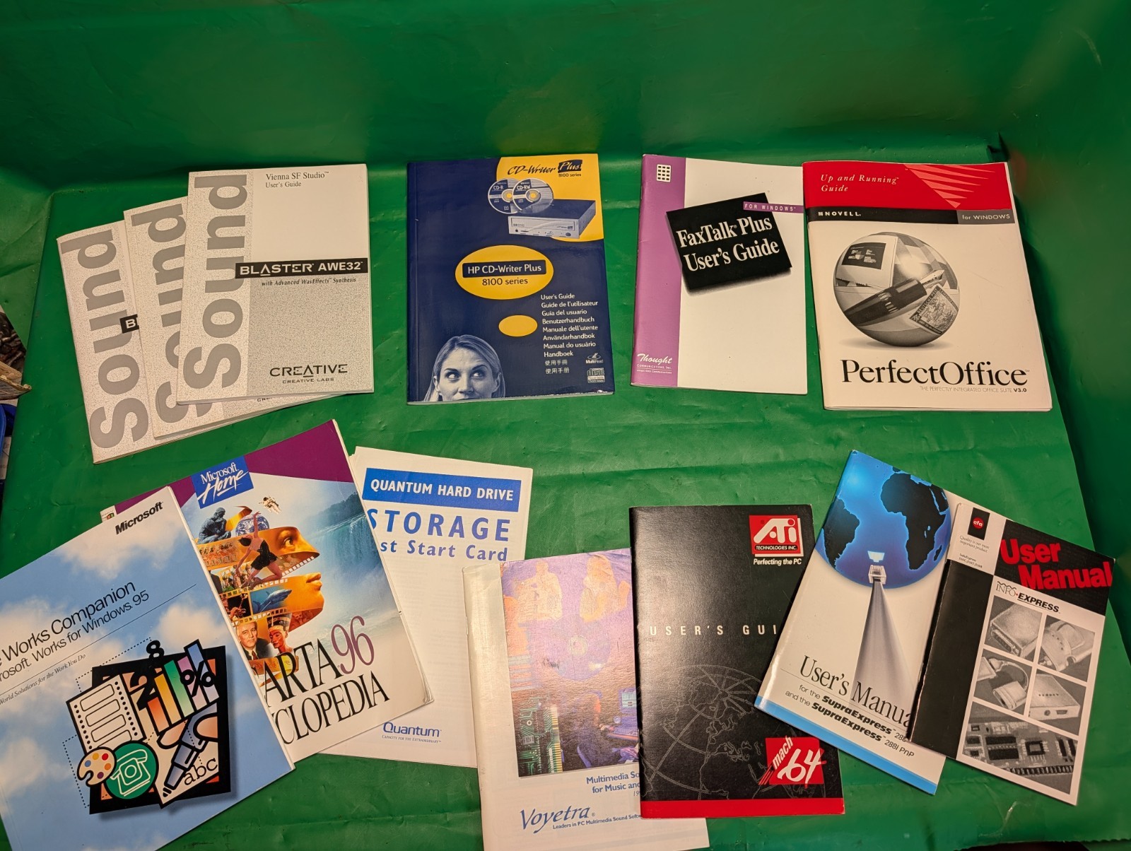 Vintage PC Manual Lot Sound Blaster AWE32 ATI mach64 Supra Modem WYSIWYG