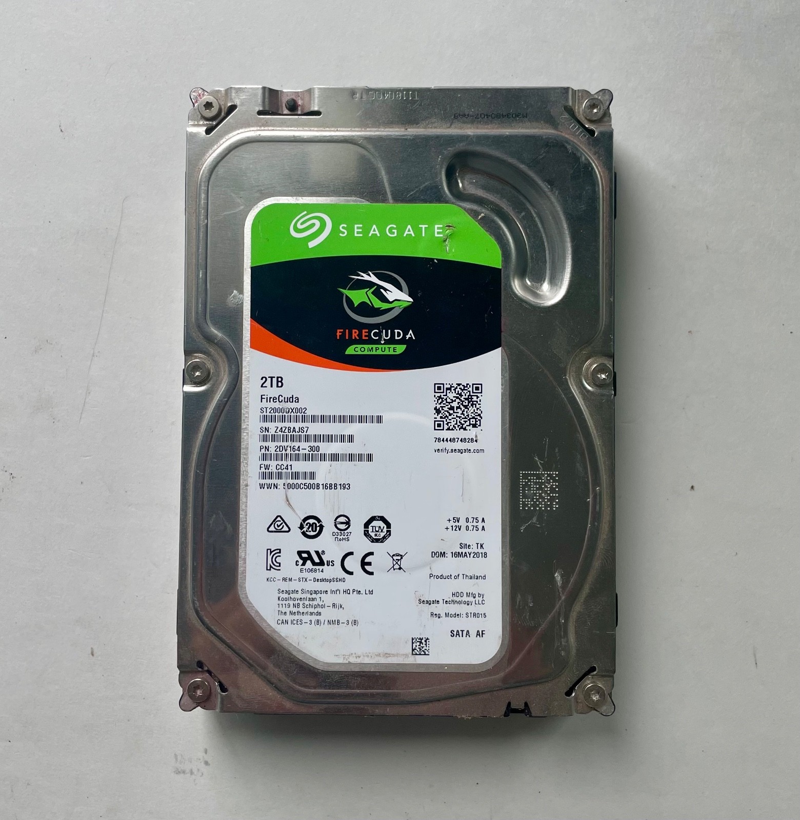 Seagate FireCuda 2TB 3.5" SSHD Hybrid Internal HD ST2000DX002 100% Health