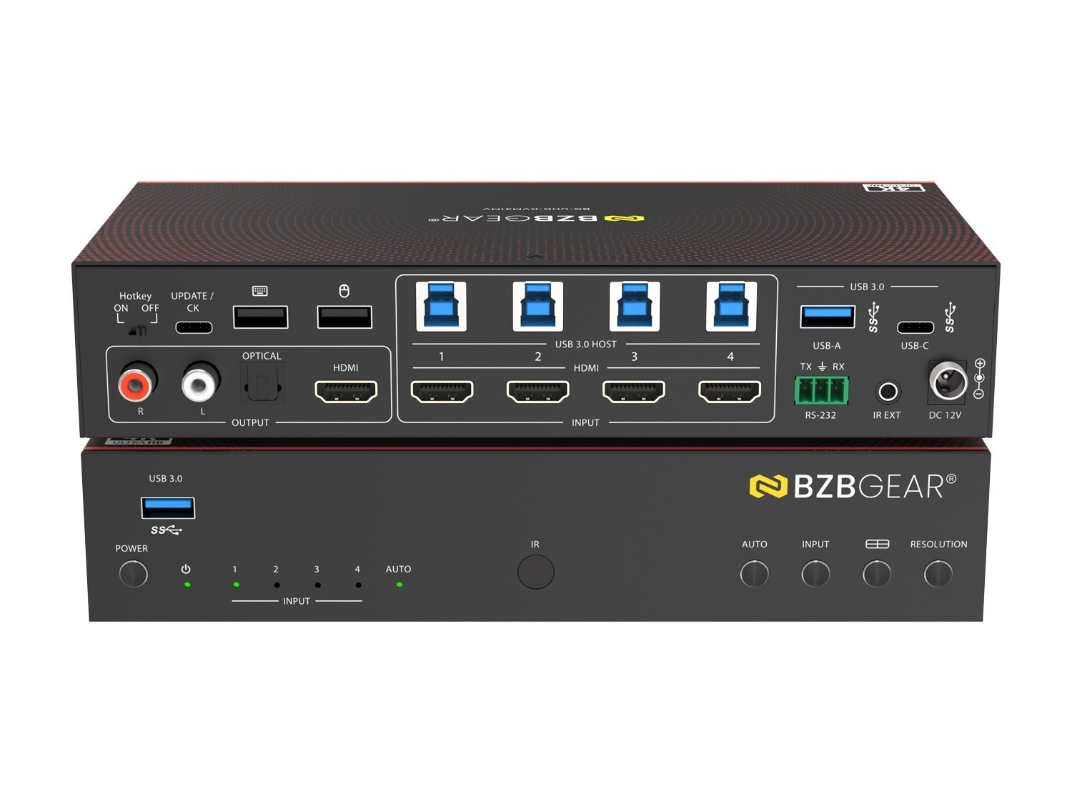 BZBGEAR BG-UHD-KVM41MV 4K UHD 4x1 Seamless Video USB 3.0 KVM Switcher Multiview