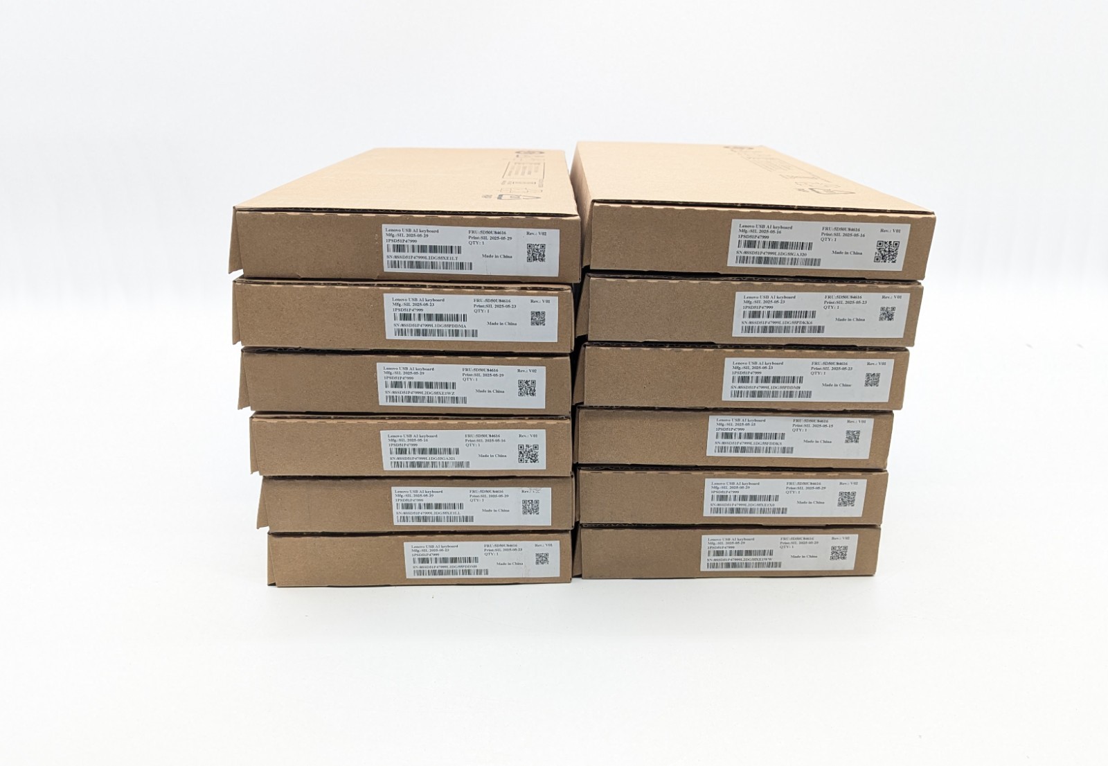 Lot of 12 Lenovo USB AI Keyboards (Wired) 1PSD51P47999 New in Plastic