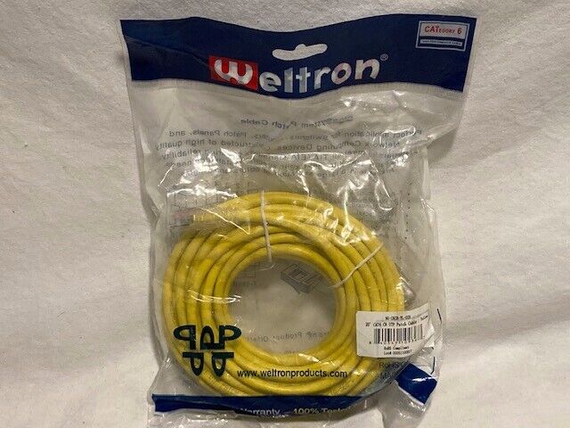 Flexboot Cat6 Ethernet Patch Cable Network RJ45 Stranded UTP 24AWG 25ft Yellow