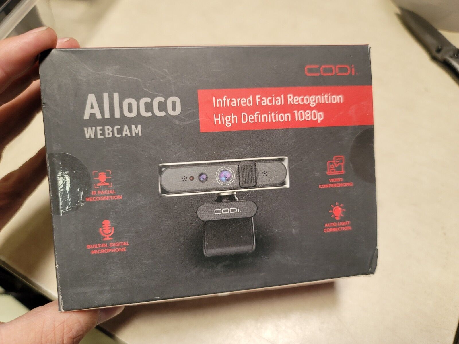 CODi Allocco HD 1080P IR Facial Recognition Webcam Black (A05023) SEALED