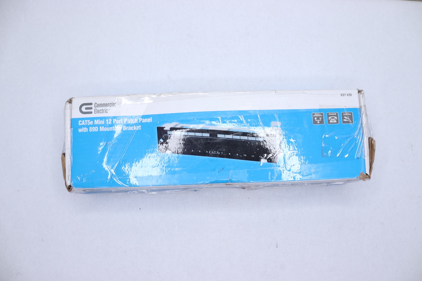 Commercial Electric Cat 5e Mini 12-Port Patch Panel with 89D Mounting Bracket