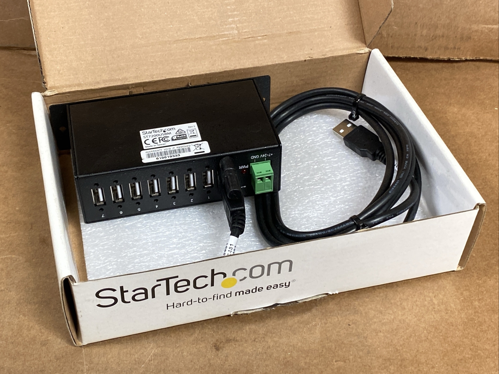 NEW Startech ST7200USBM Mountable Rugged Industrial 7 Port USB 2.0 Hub FAST SHIP