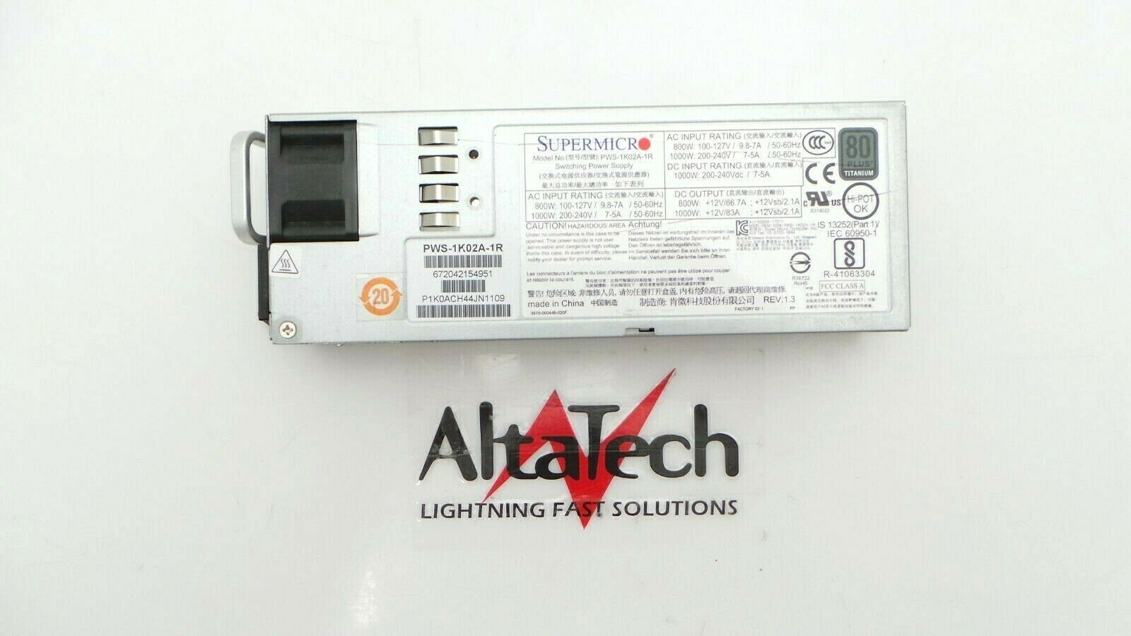 SuperMicro PWS-1K02A-1R 1000 W 80 Plus Titanium Power Supply