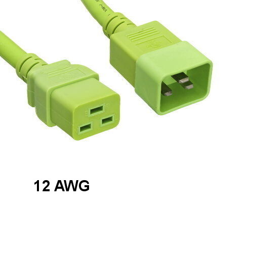 10x Green 10ft Heavy Duty Power Cord IEC60320 C19 to C20 12AWG 20A/250V PDU UPS
