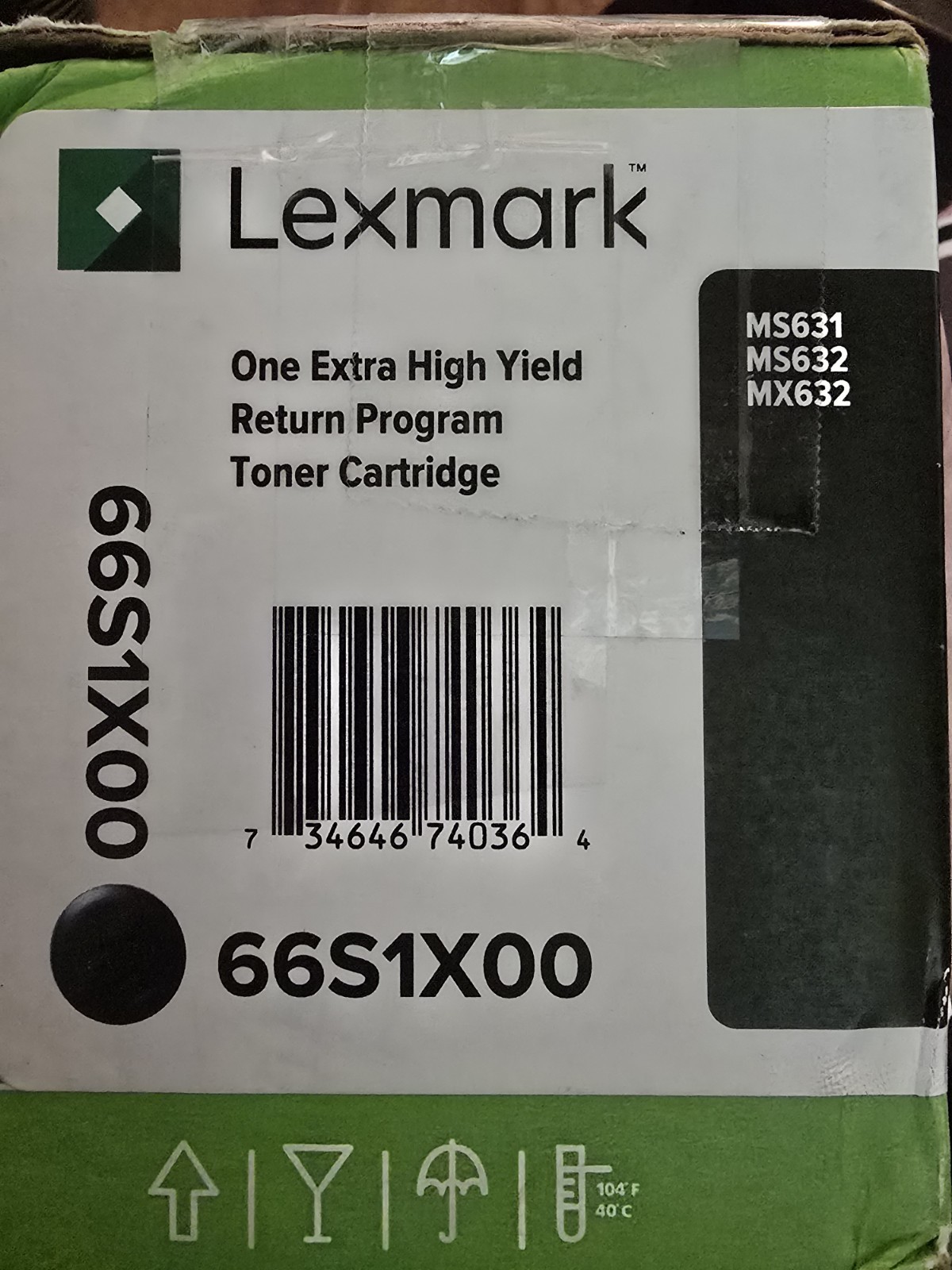 Genuine Lexmark 66S1X00 Black Ink Printer Hi Yield Toner Cartridge