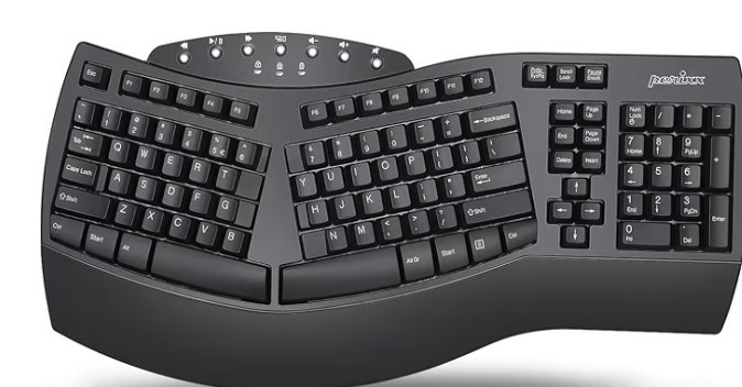 Perixx PERIBOARD-612B Wireless Ergonomic Split Keyboard Bluetooth 2.4G Black