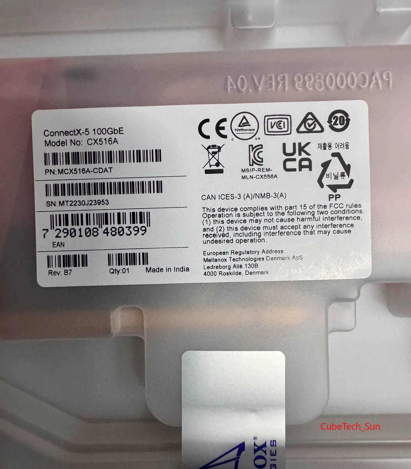 NEW MCX516A-CDAT Mellanox ConnectX-5 100GbE 2-Port QSFP28 CX516A Network Adapter