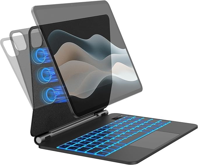 OMOTON Bluetooth Magnetic Keyboard Case for iPad Pro 11 inch (M4 2024), with Mag