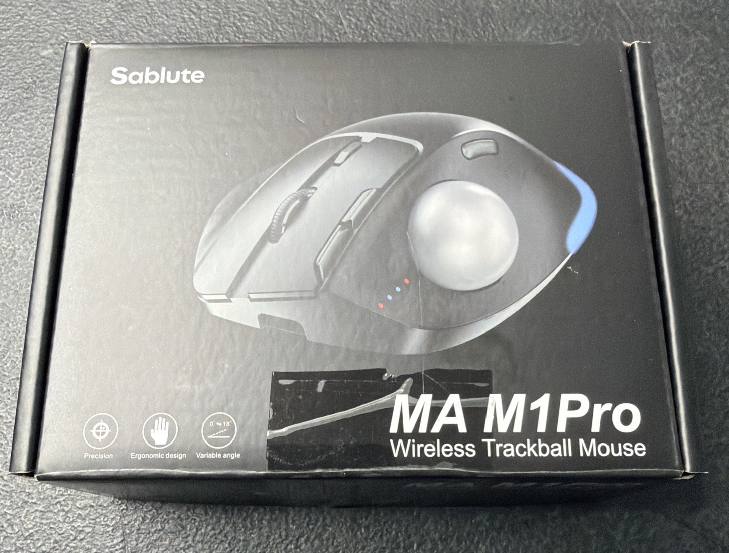 SABLUTE MA M1Pro Wireless Trackball Mouse, Ergonomic, Bluetooth with 5 Level DPI