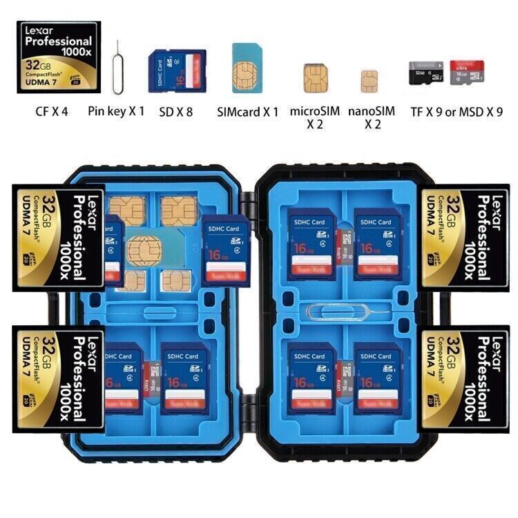 PULUZ 27 in 1 Memory Card Case Box for 4CF 8SD 9TF 1Card PIN 2Micro 2Nano-SIM