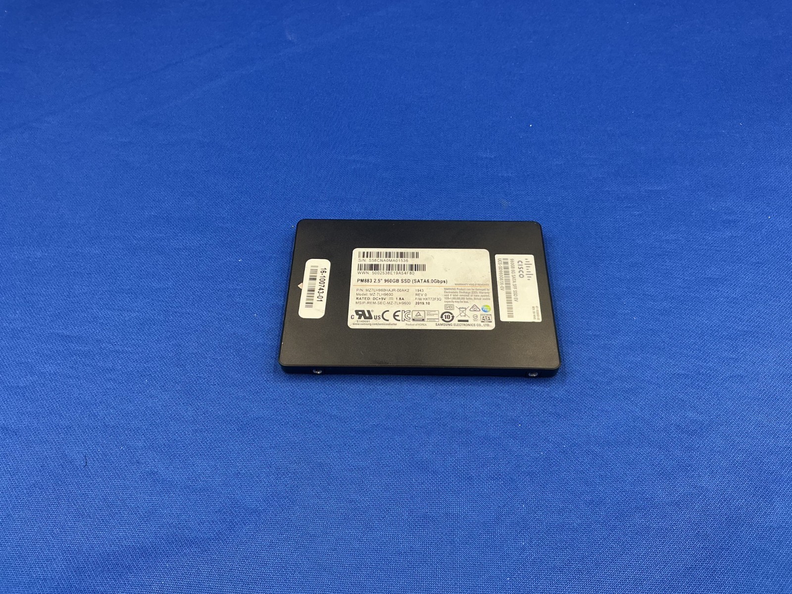 MZ-7LH9600 Samsung PM883 960GB SATA 6Gbps 2.5" SSD cisco UCS-SD960G61X-EV