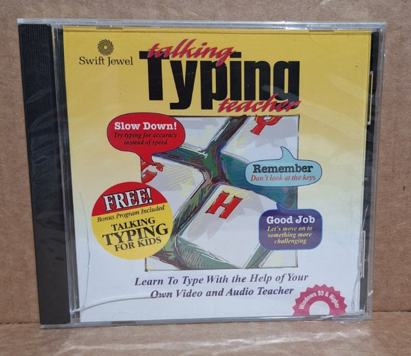 Talking Typing Teacher (PC) by Swift Jewel - New / Sealed - Cracked Case