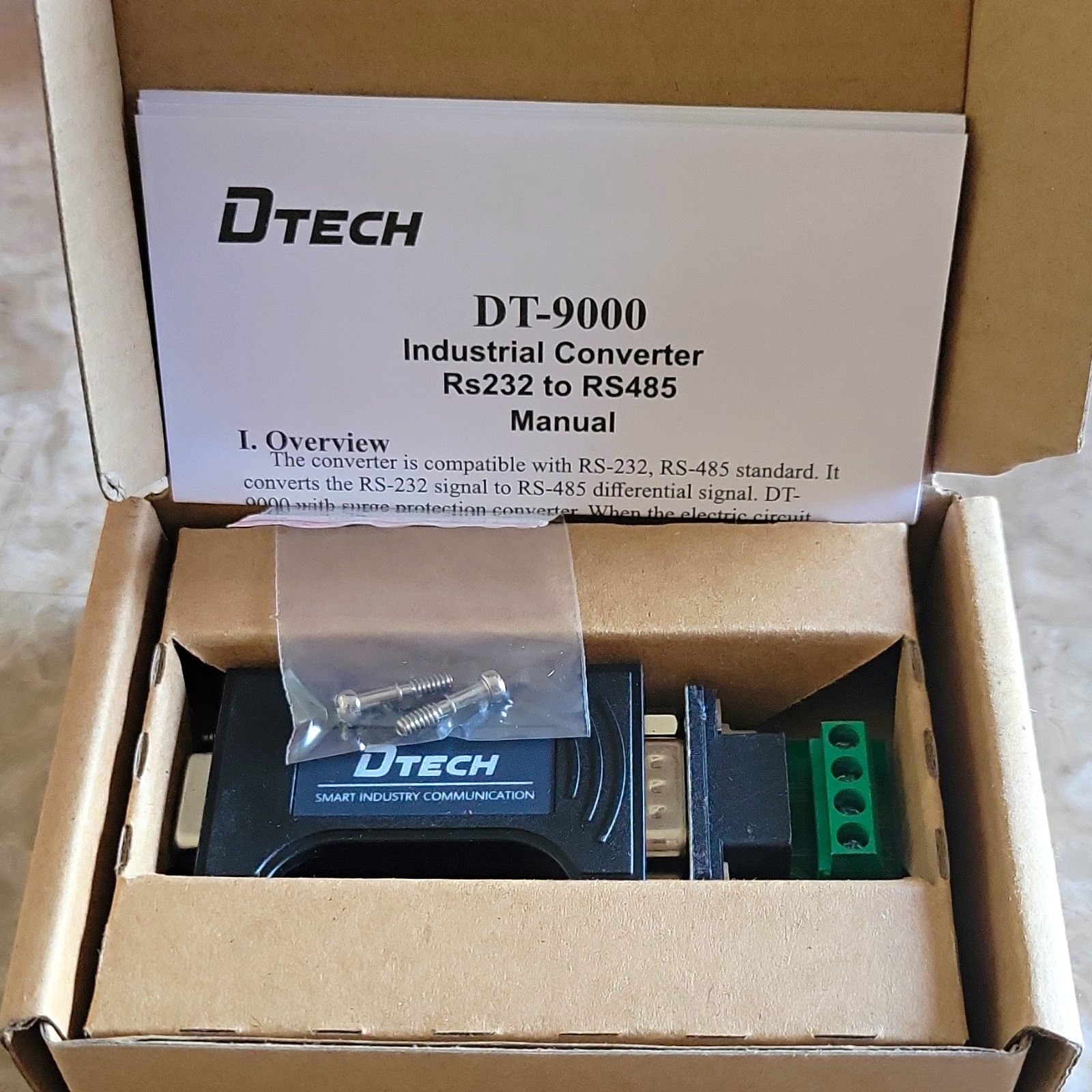 DTECH DT-9000 RS232 to RS485 Serial Converter DB9 Female to Terminal Block