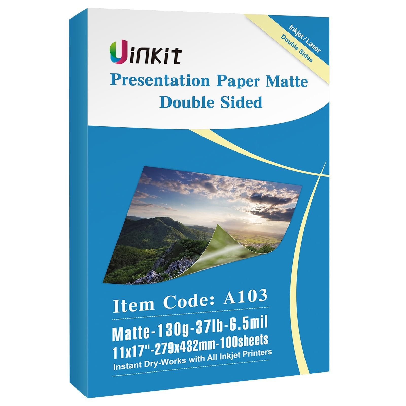 Uinkit 100 Sheets 11x17 A3 Thin Matte Presentation Paper Photo Double Sided 3...