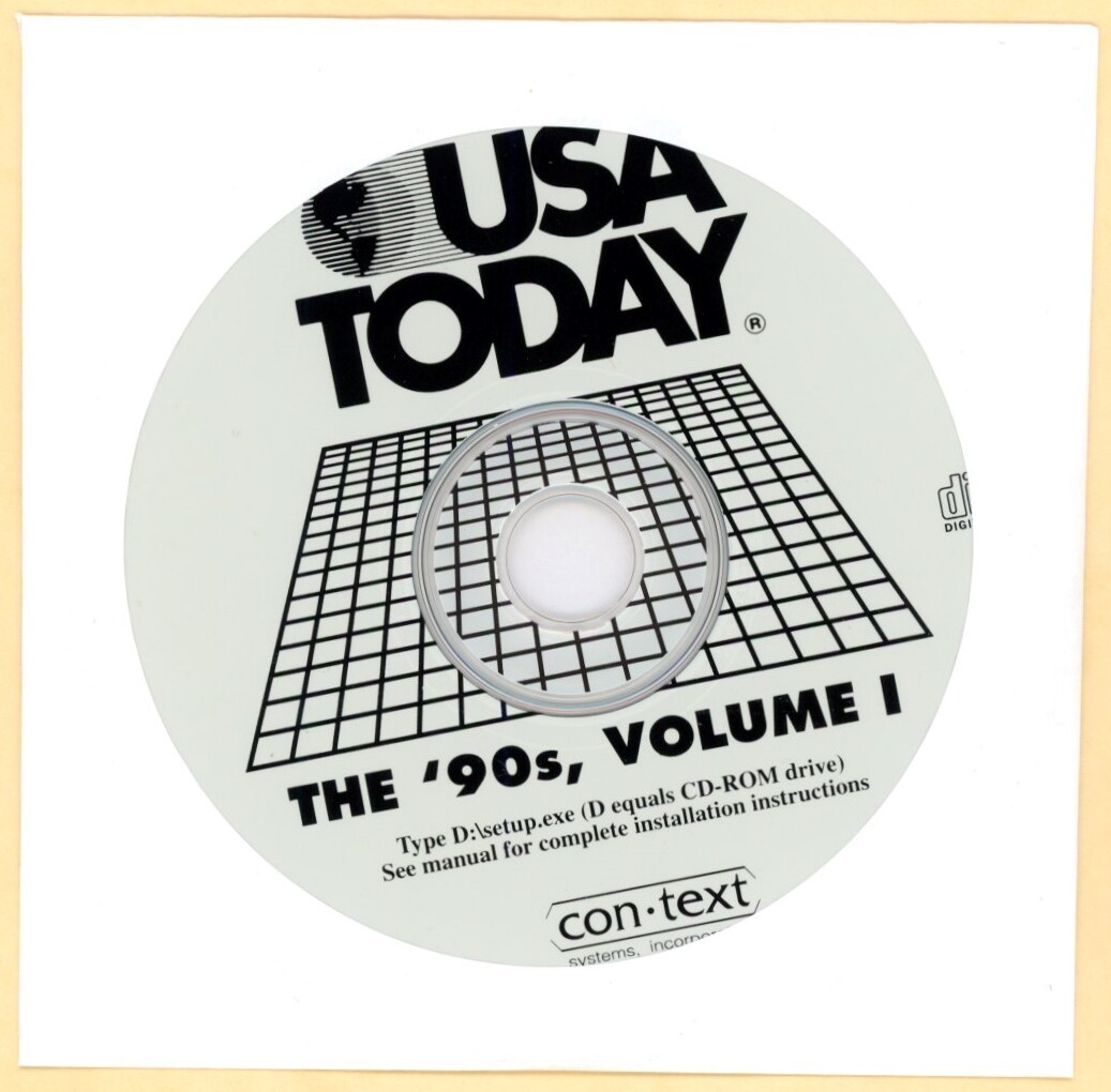 USA Today: The 90's, Volume 1 (1993) - New Multimedia CD-ROM (Disc only)    