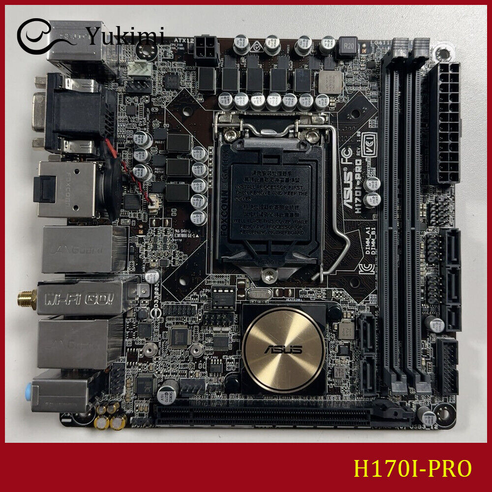 FOR ASUS H170I-PRO DVI HDMI LGA 1151 32GB Mini-ITX Motherboard Test OK