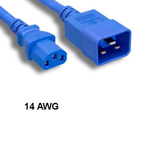 10x Blue 3ft Heavy Duty Power Cord IEC-60320 C13 to C20 14AWG 15A/250V IT Data