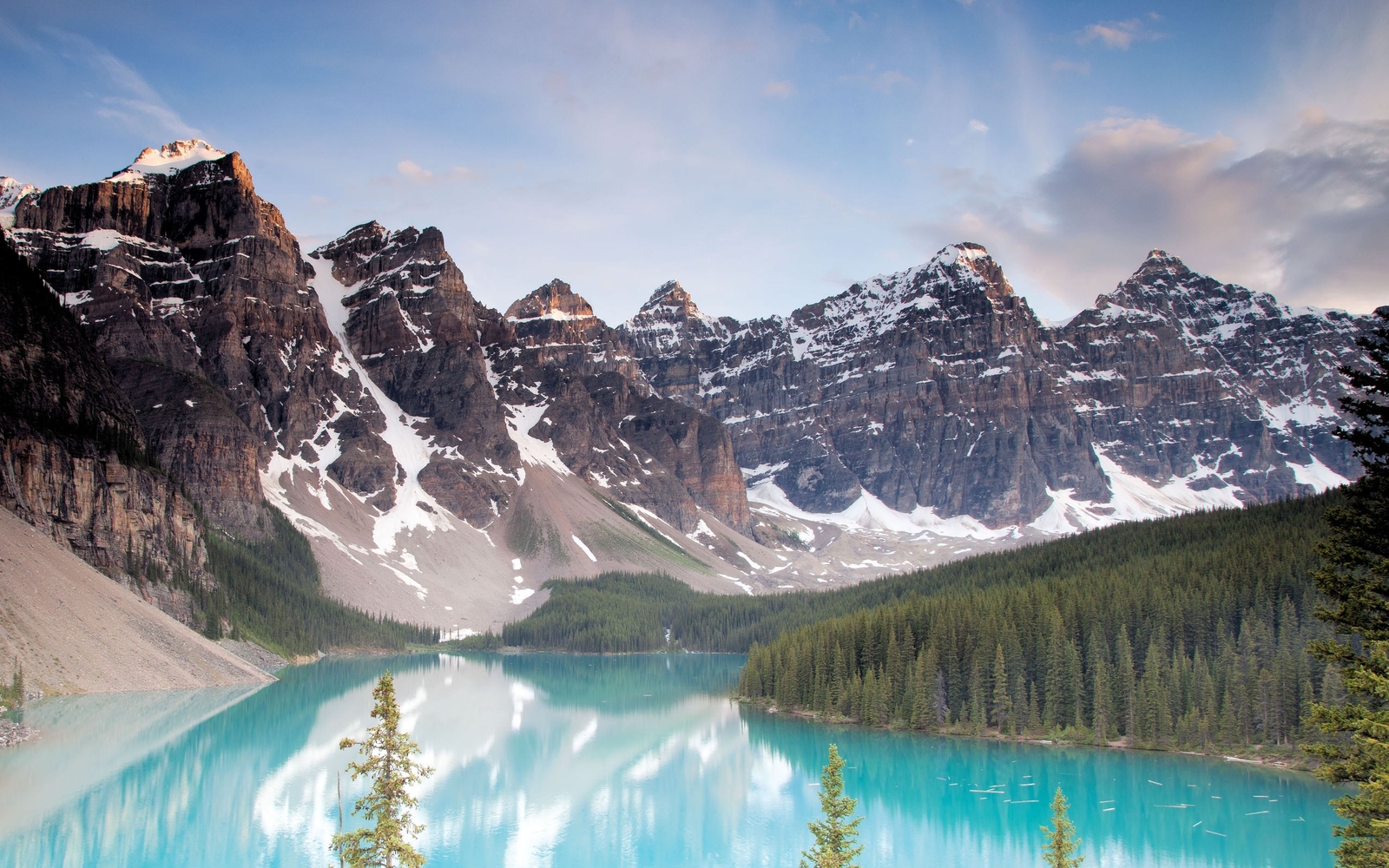 Landscape nature lake mountains moraine banff national Custom Gaming Mat Desk