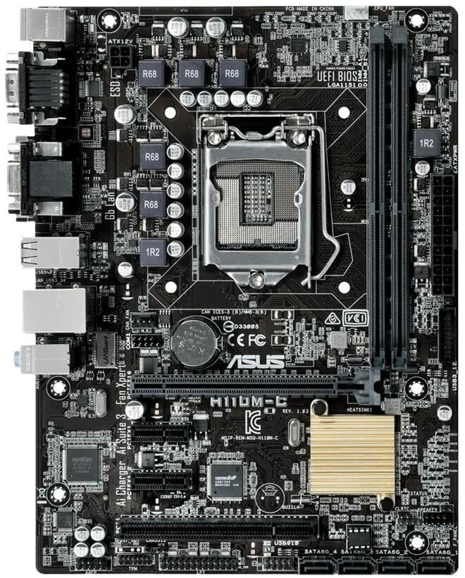 For ASUS H110M-C Motherboard LGA 1151 (Socket H4) Micro M-ATX Intel HDMI DDR4