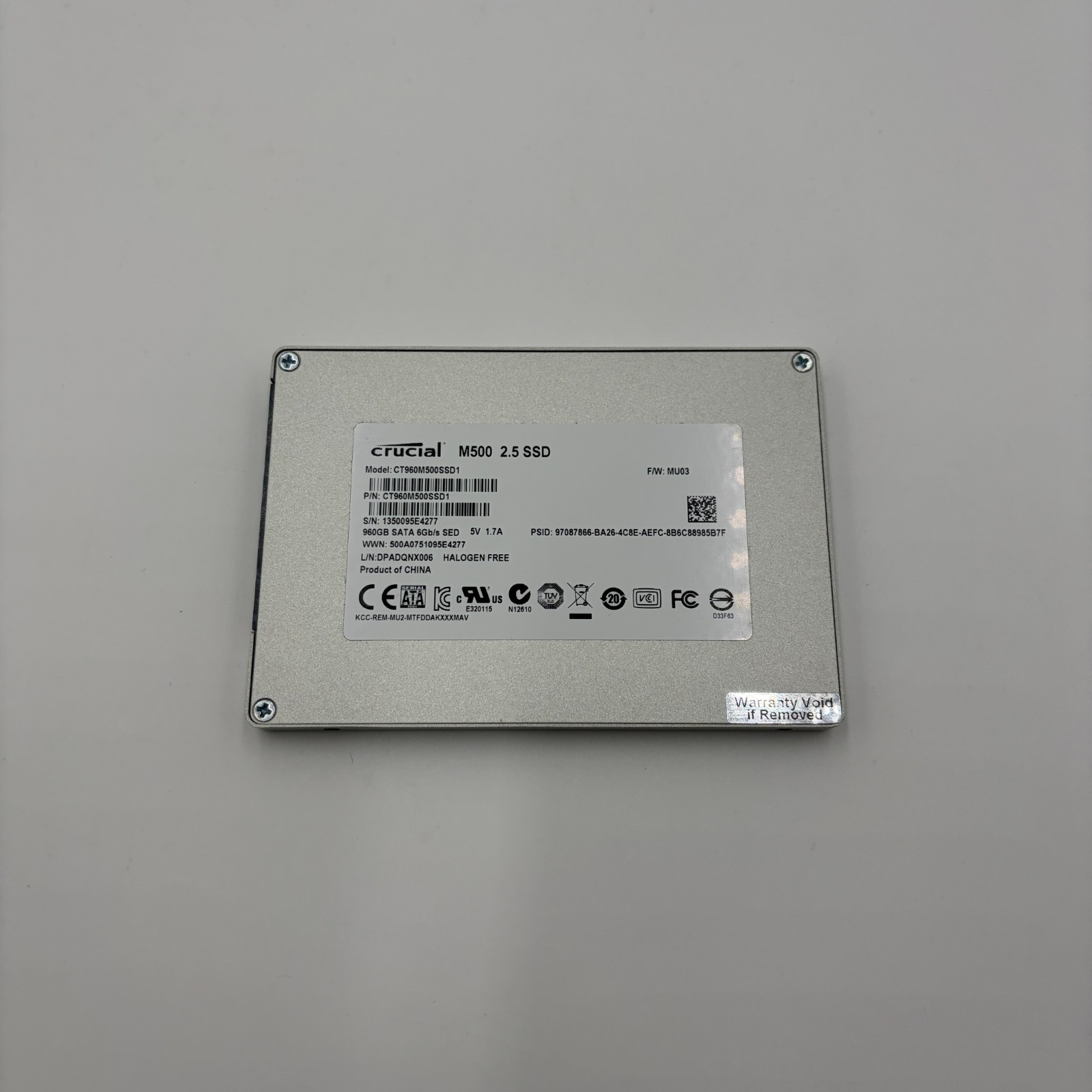 Crucial M500 960GB SATA 2.5” SSD - 94% HEALTH