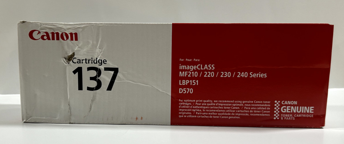 NEW SEALED Genuine Canon 137 Toner Cartridge UGLY BOX