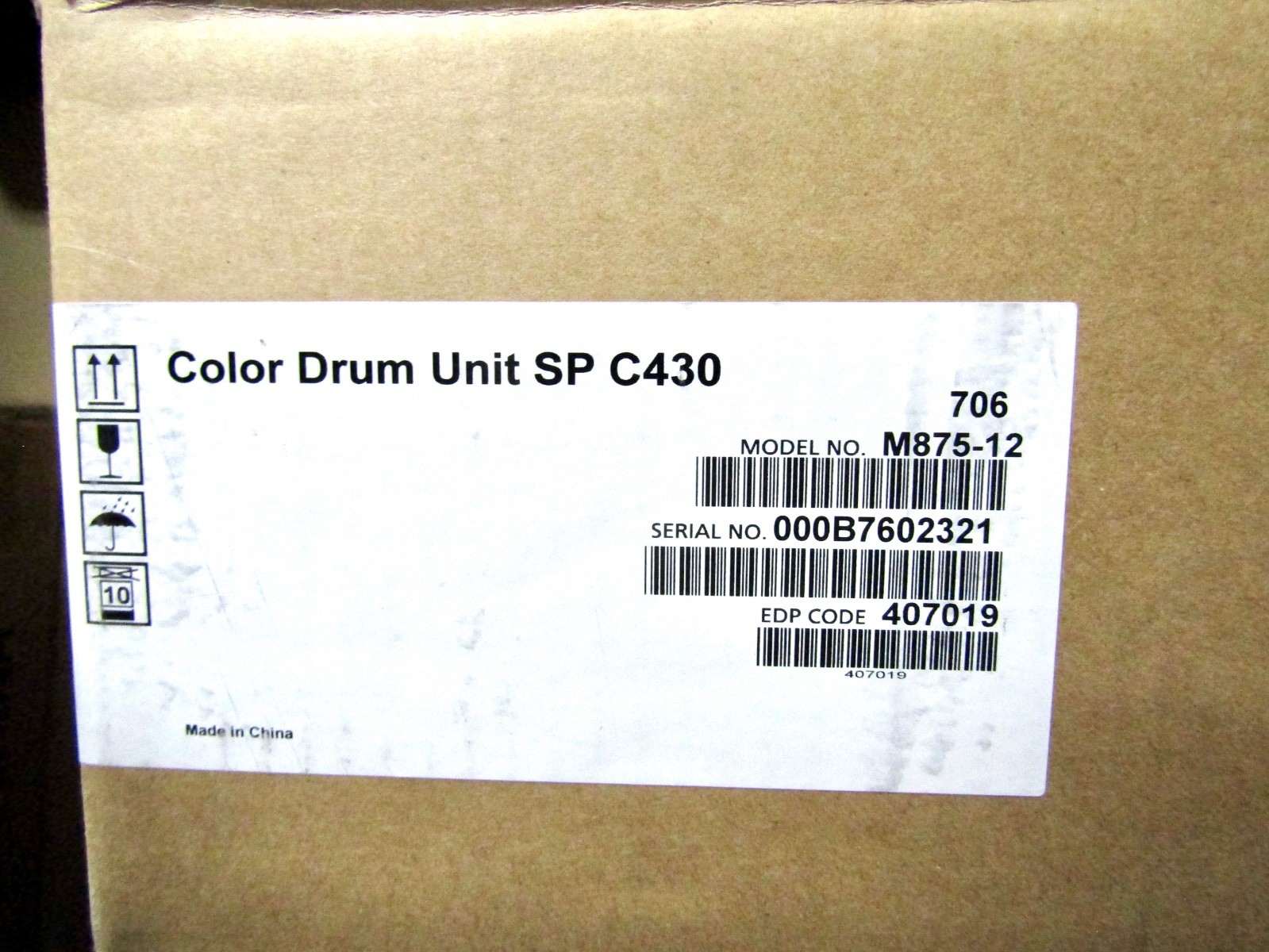 Ricoh M875-12 Color Drum Unit SP C430 (407019) C/Y/M - Open Box