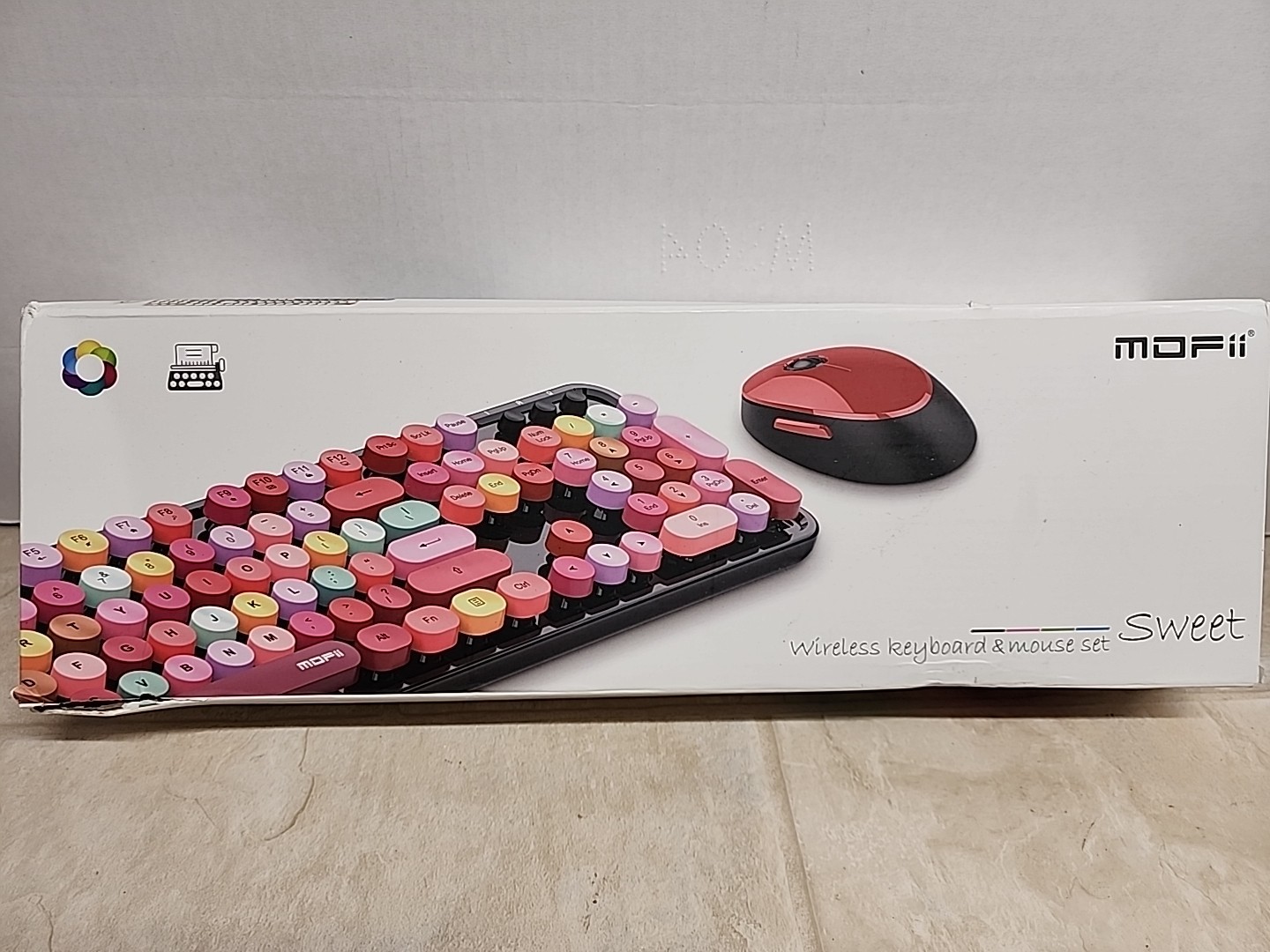 MOFII 104 Round Keys Lovely Full-Size Cute Pink Keyboard and Mouse