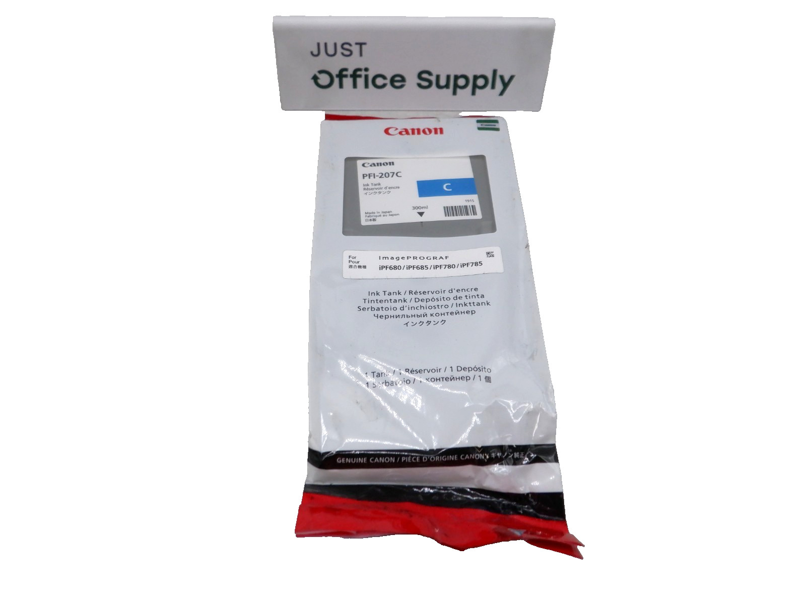 Genuine OEM Canon PFI-207C 300 ml Cyan Ink 