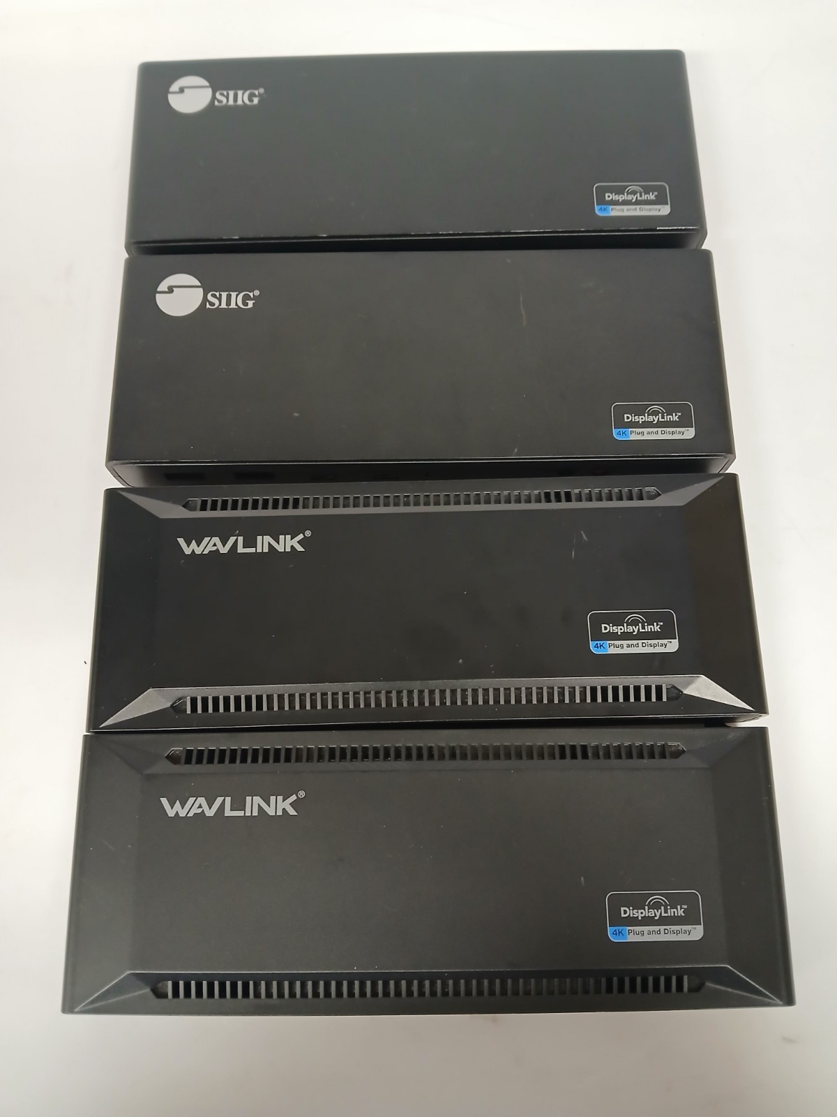 Lot of 2 SIIG JU-DK0811-S1 + 2 Wavlink Docking Station USB-C 3.1 Type-C Dual 4K