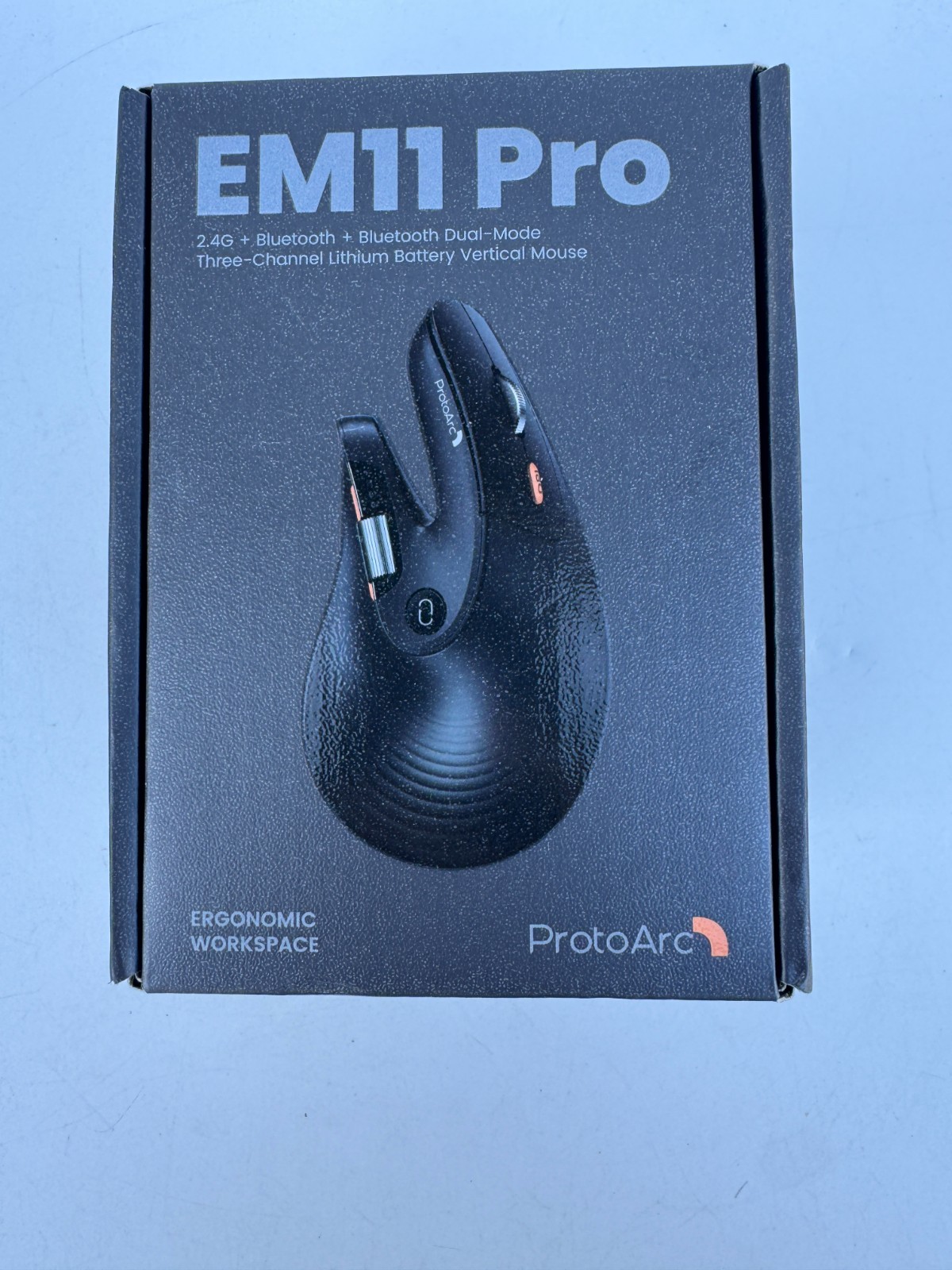 ProtoArc EM11 Pro Wireless Ergonomic Vertical Mouse Black