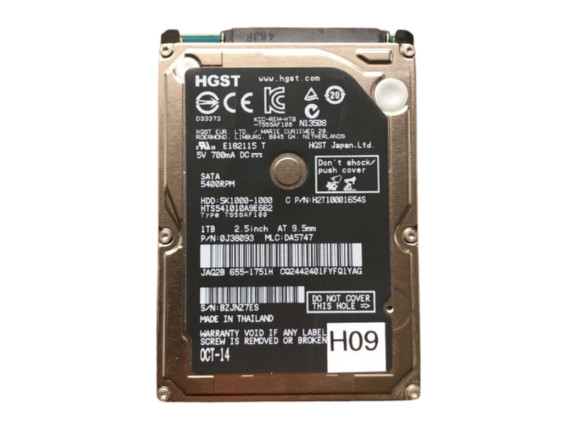 HGST 1TB SATA 2.5″ Hard Drive – HTS541010A9E662 | 0J38093