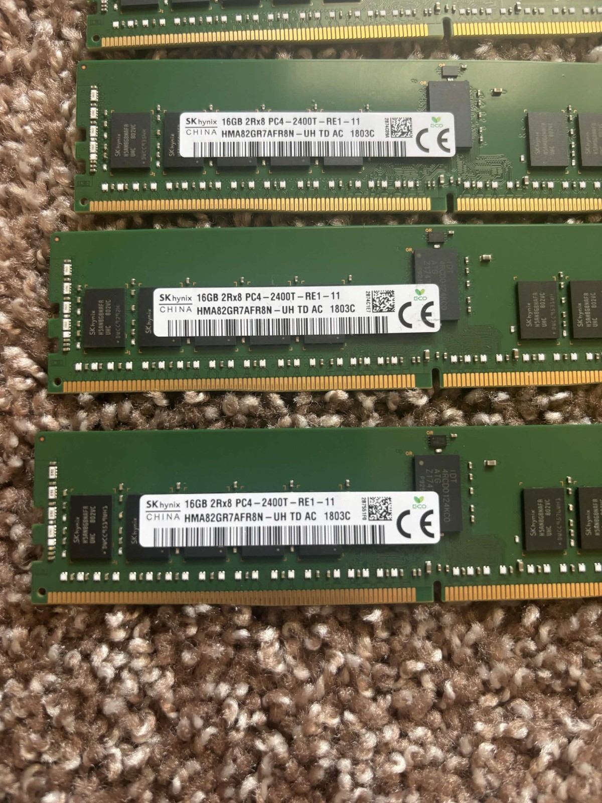 (Lot of 24) HK Hynix 16GB 2Rx8 PC4-2400T DIMM ECC RAM
