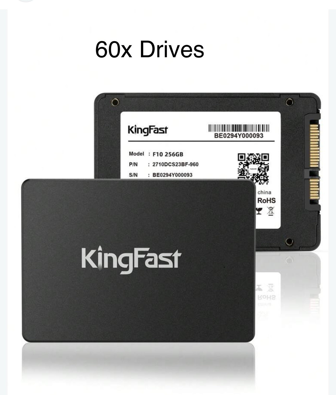 Lot Of 60 KingFast F10 256GB 2.5” SATA III SSD 2710DCS23BF-256 *BRAND NEW*