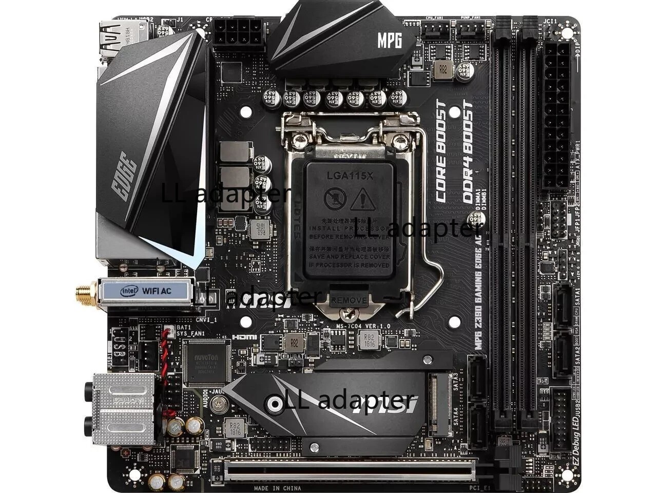 MSI MPG Z390I GAMING EDGE AC LGA 1151 Intel Z390 HDMI Mini ITX Intel Motherboard