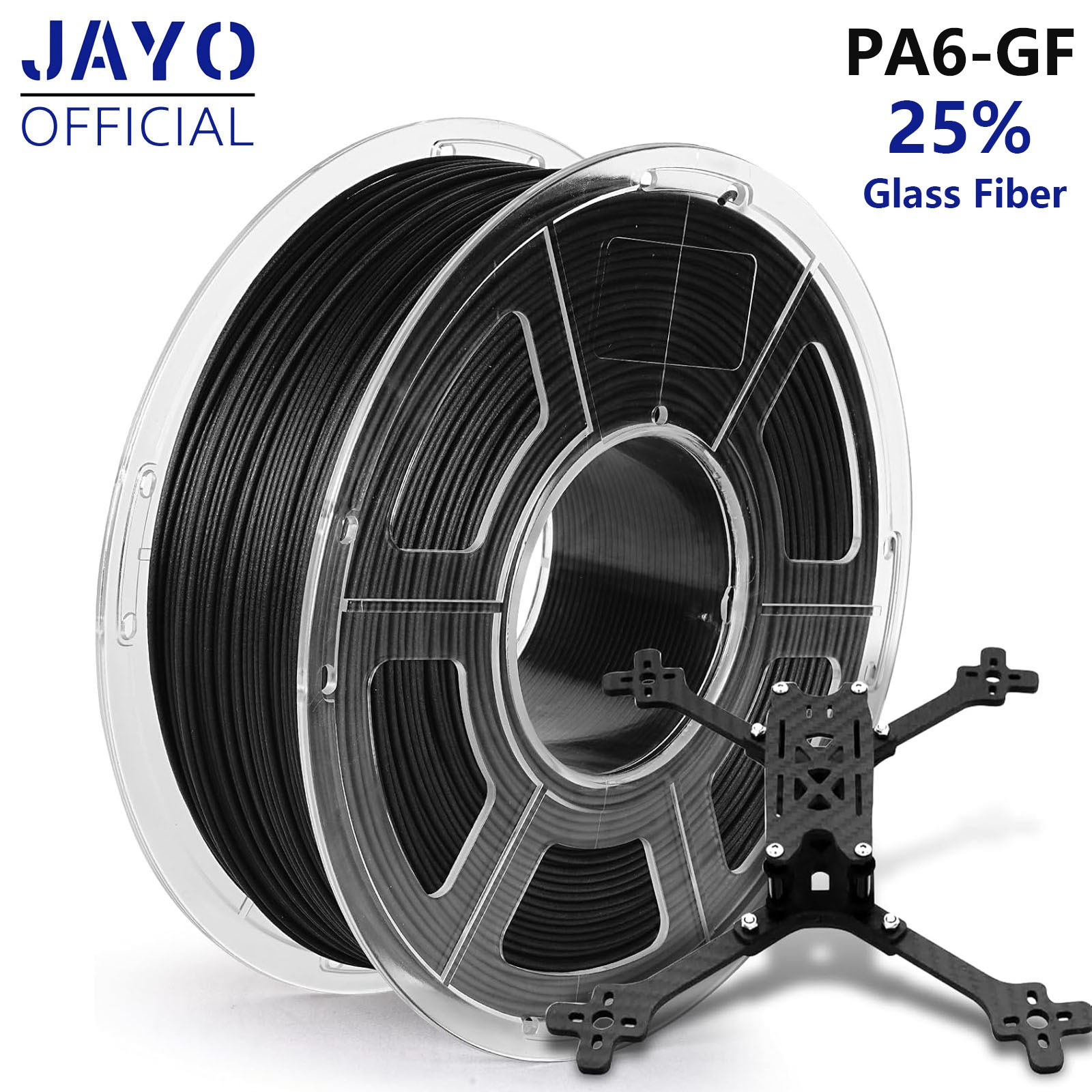 JAYO PA6-GF Nylon Glass Fiber Filament 1.75mm 1KG Tough & Impact Resistant 214°C