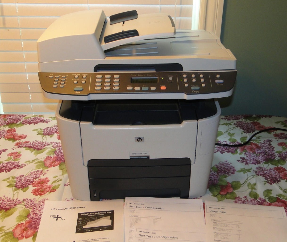 HP LaserJet 3390 All-In-One Laser Printer Solenoid Rebuilt, No Paperjam w Toner